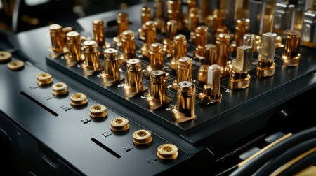 Printed circuit board mounted in a test jig with labeled signals and connectors for evaluationの素材