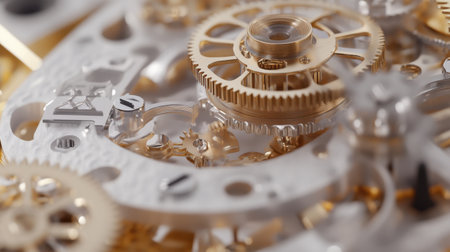 Prototype of a mechanical device partially disassembled, revealing gears and actuators insideの素材