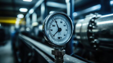 Pressure reading displayed on technicians gauge while connected to AC unitの素材