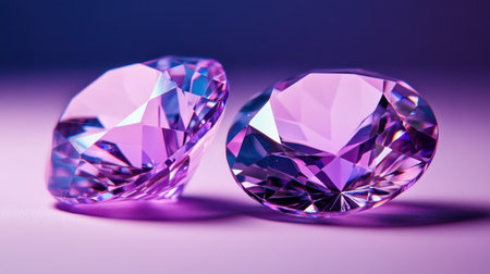 Faceted gemstone shining under directional studio lighting to emphasize symmetry and polishの素材