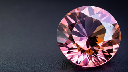 Faceted gemstone shining under directional studio lighting to emphasize symmetry and polishの素材