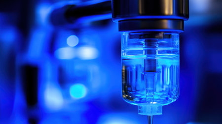 Neonatal ventilator in silent operation with soft lighting in pediatric unitの素材