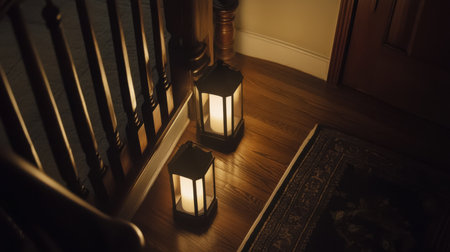 Indoor entryway motion detection unit paired with automated lightingの素材