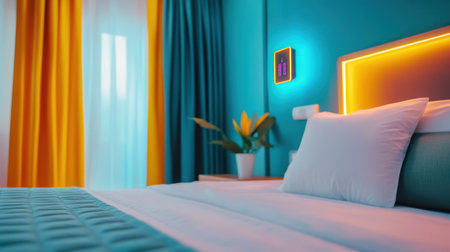 Smart wall switch with LED indicator and multiple lighting presets in modern homeの素材