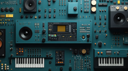 Industrial automation equipment aligned in a seamless manufacturing processの素材