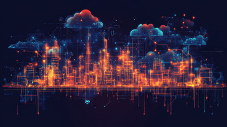 Predictive analytics dashboard optimizing resource usage in a connected factoryの素材