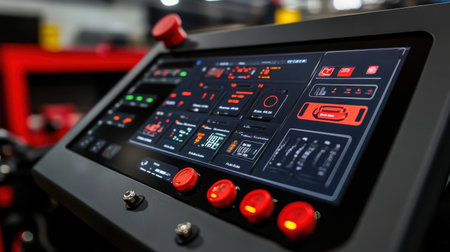 Touch panel control station with graphical process interface and diagnostics menuの素材