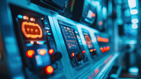 SCADA-controlled distribution plant with status lights and system dashboardsの素材