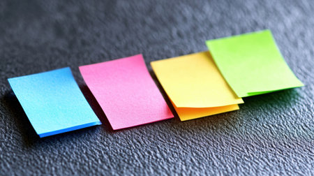 Financial and operational strategies aligned on charts with sticky note labelsの素材