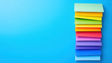 Layers of different colored paper stacked to form a strong base, representing team diversityの素材