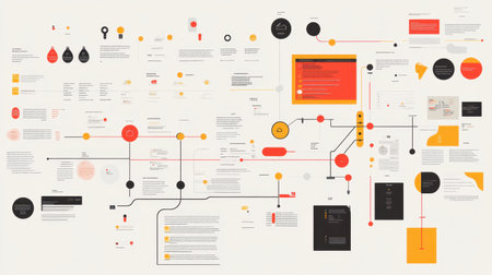 Marketing strategy session materials with customer journey map and behavior dataの素材