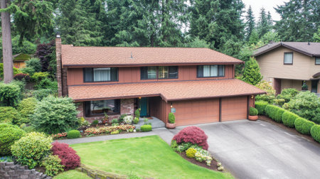 Digital real estate brochure with a large high-quality photo of a modern homeの素材