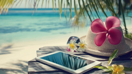 Tablet with special discount hotel booking page showing limited time offersの素材