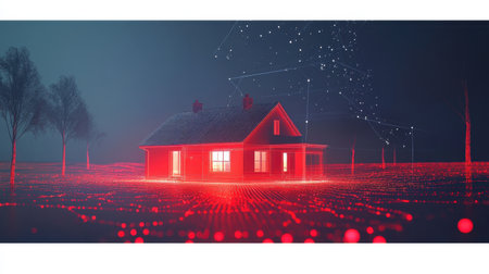 Virtual interface showing real estate price trends and market growthの素材