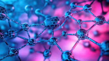 Nanotechnology-enhanced energy materials shown under a microscope in a high-tech lab settingの素材