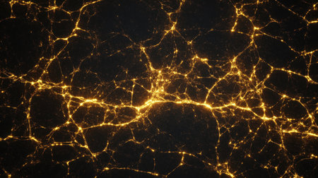 Abstract visualization of smart algorithm flows, neural networks, and digital processingの素材