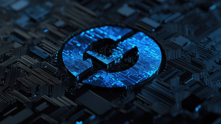 Circular arrows rotating around smart devices representing continuous digital evolutionの素材