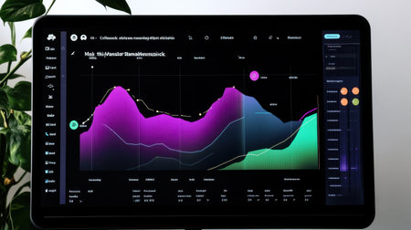 Data-driven marketing dashboard UI with engagement graphs, campaign metrics, and user insightsの素材