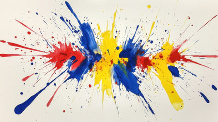 Abstract watercolor splashes on paper texture background for artistic designsの素材