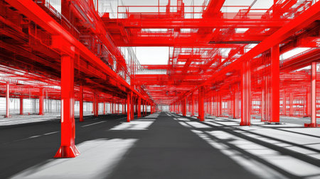 BIM model showing modular prefabrication plans and structural load pathsの素材