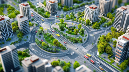 Mixed-use development displayed in BIM platform with traffic and zoning overlaysの素材