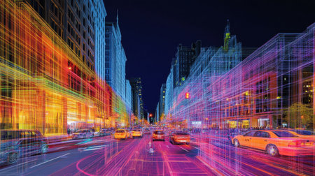 Mixed-use development displayed in BIM platform with traffic and zoning overlaysの素材