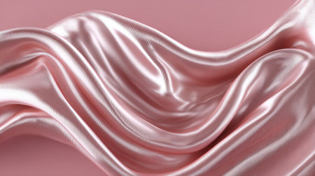Beautifully draped light pink satin fabric creates a soft and elegant visual ideal for design projects related to fashion and interior decor, showcasing smooth texture.の素材