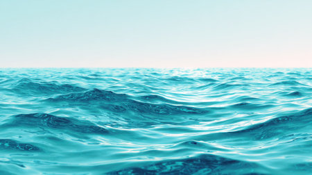 A stunning view of a tranquil sea surface featuring gentle waves that evoke serenity and peace. Ideal for nature themes, relaxation, and coastal inspiration.の素材
