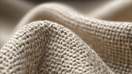 This close-up view of a textured fabric showcases intricate weave patterns and a soft creamy color, perfect for design, craft projects, and home decor inspiration.の素材
