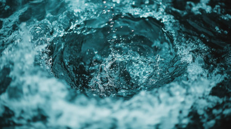 This captivating closeup captures the swirling motion of water, highlighting dynamic bubbles and textures that showcase the beauty and purity of nature's fluid elements.の素材