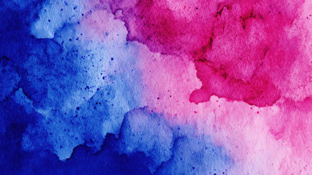 This vibrant abstract watercolor background showcases a beautiful blend of blue and pink shades, perfect for creative projects, designs, and artistic inspirations.の素材