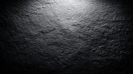 A stunning dark textured surface illuminated by dramatic lighting, perfect for use in graphic design, photography, and art projects that require a sleek and modern backdrop.の素材