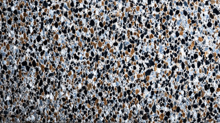 This image showcases a detailed view of a textured aggregate surface with diverse colors and patterns, perfect for use in architectural and design projects.の素材
