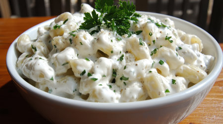 Indulge in this creamy pasta salad made with fresh herbs and light dressing, perfect for summer gatherings. A delightful side dish that is easy to prepare and share.の素材