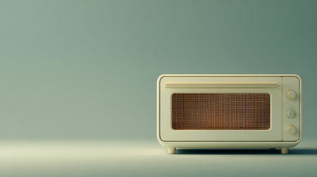 A charming vintage oven, bathed in soft light, sits in a minimalistic setting, evoking a sense of nostalgia and warmth in any contemporary kitchen design.の素材