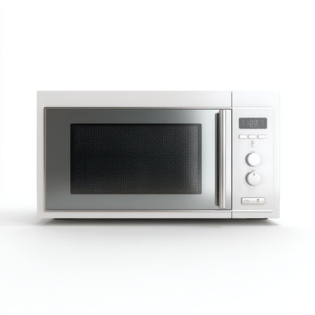 This modern microwave features a stainless steel finish and digital controls, perfect for efficient cooking and reheating in contemporary kitchen settings.の素材