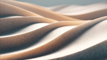 Explore the soothing beauty of abstract waves formed by soft textured material, perfect for backgrounds that embody elegance and tranquility in artistic designs.の素材