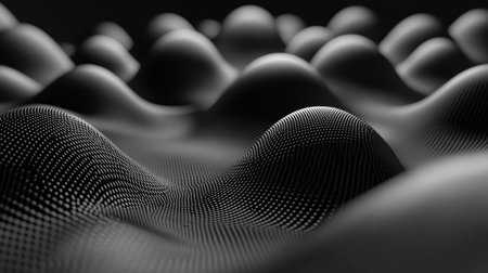 This captivating abstract image features smooth curves and textures in a black and white landscape, evoking a sense of depth and motion. Perfect for creative projects.の素材