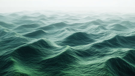 A breathtaking view of rolling ocean waves captured in a calm sea, showcasing the delicate interplay of textures and soft light, evoking feelings of peace and tranquility.の素材