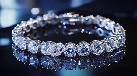 This stunning diamond bracelet features brilliant gemstones arranged in an elegant design, perfect for showcasing luxury and sophistication in jewelry photography.の素材