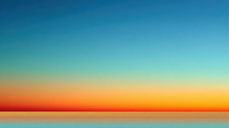 A captivating sunset casts a blend of bright colors over the calm ocean waves, creating a serene atmosphere perfect for relaxation or artistic inspiration.の素材