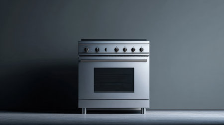 This image showcases a sleek stainless steel kitchen range, perfect for modern homes and professional chefs, combining aesthetics with functionality for culinary excellence.の素材