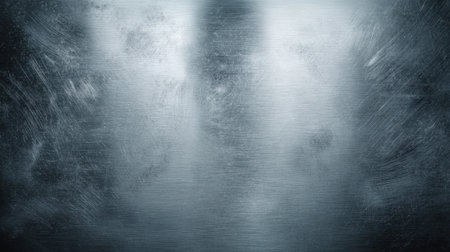 A textured metallic surface featuring soft gradients and scratches, offering an industrial aesthetic ideal for various creative projects, backgrounds, and artistic designs.の素材