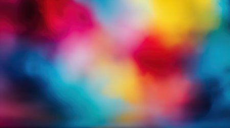 Experience a vibrant abstract colorful background with soft blurred effects showcasing a beautiful mix of red, blue, yellow, and pink hues in a modern style.の素材