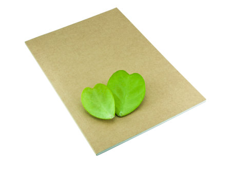 Recycle Notebook with Heart leaf  Isolated on White Background