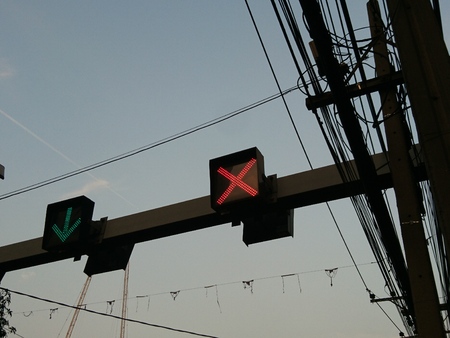 traffic light pole urbanの写真素材