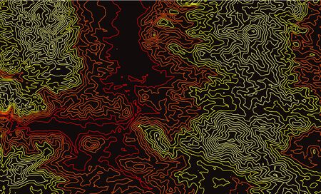 Hot fire contour line topography mapのイラスト素材