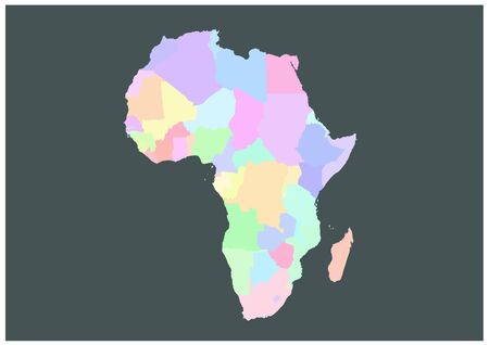 pastel Africa map random colorsのイラスト素材