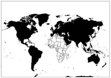 White Africa map on Black mapのイラスト素材