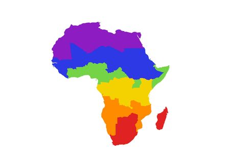 LGBT Africa map Rainbow colorsのイラスト素材